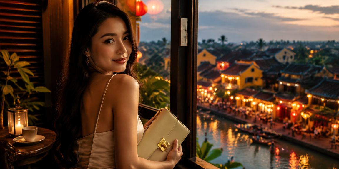 Không khí buổi tối tại Hội An với người chơi casino trực tuyến bên ly cà phê